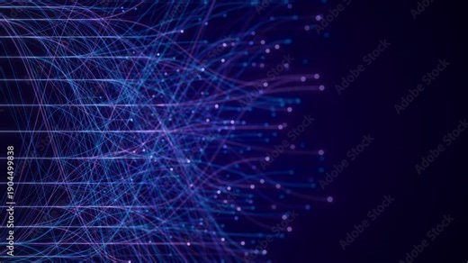 Abstract Neural Network Graph Visualization, AI Machine Learning Data Classification. Connected Nodes and Flow Lines, Big Data Technology Abstract Background for Artificial Intelligence Communication