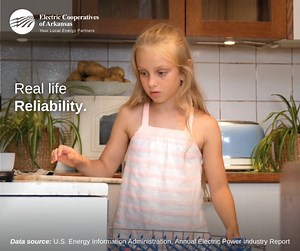 Your kids loading the dishwasher... unlikely. Having power to wash dishes when they do? 99.94% likely. #RealLifeReliability | Electric Cooperatives of Arkansas