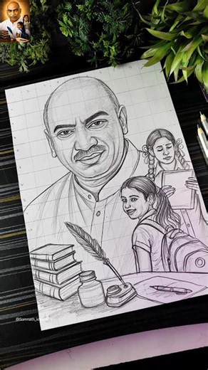 Kamarajar Drawing ❤️, How To Draw K Kamarajar, க காமராஜர் ஓவியம்' #shorts #kamarajar #drawing
