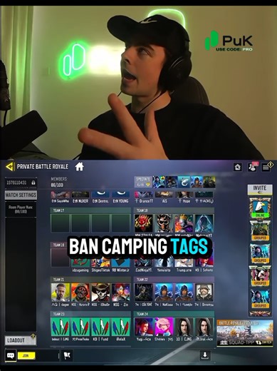 Camping Tags Banned for Tomorrow's Tournament