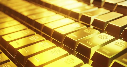 Download Row of gold bars as loop animation. for free