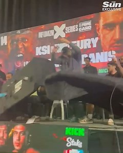 All hell just broke lose as John Fury starts flipping tables at the KSI vs Tommy Fury press conference! 🤯🤯 | Sun Sport