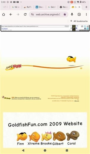 Old 2009 GoldfishFun.com website #goldfishcrackers