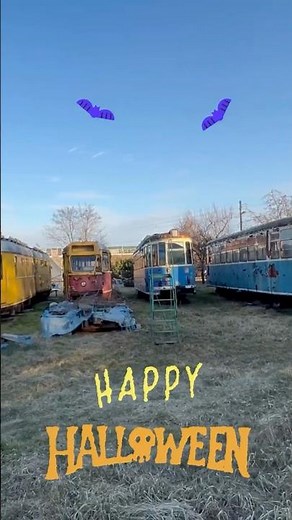 Haunted Tram Cemetery | Forgotten Trams on Halloween Day 🚋🎃