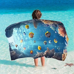 Riecok Beach Towels Clearance Microfiber Sand Free Beach Towel Summer Beach Towels (150x75CM)