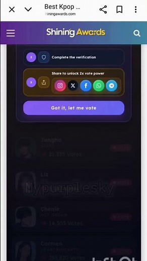 shining awards vote tutorial 2026 for best vocalist #bts #kookie