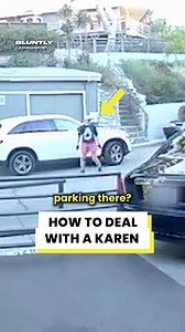 This is how you handle a Karen A viral moment unfolds when a classic “Karen” confronts a man over his parking, expecting compliance—but instead gets shut down with a calm, clever comeback. The exchange is hilarious, satisfying, and a perfect example of handling confrontation without losing your cool. Watch how confidence, wit, and composure turn an entitled rant into an unforgettable lesson in public accountability. | Bluntly