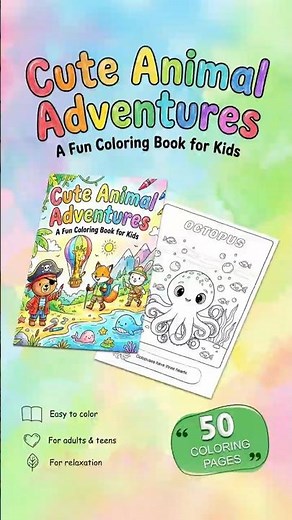50 Adorable Animal Coloring Pages for Kids 🦁 (Printable PDF)