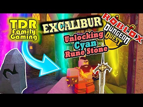 DUNGEON QUEST EXCALIBUR - Unlocking Cyan Rune Stone! (3 Cosmetics)