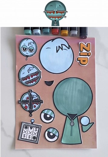 DIY Stickers: Create Your Sprunki Zip Pyramid Design