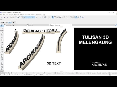 3D TEXT CURVED - TULISAN 3D MELENGKUNG ARCHICAD