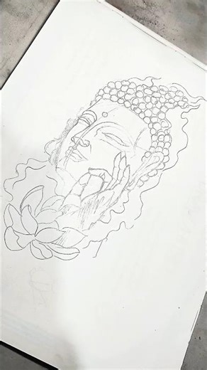 Gautam Buddha Drawing ✍🏻❤️, #shorts #art #drawing #gautambuddha #sketch #artist