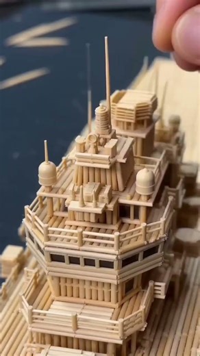 a modern military frigate made of toothpicks #diy #crafting