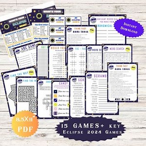 Solar Eclipse Games, Think Fast, Name three, April 8, 2024 Classroom Activity