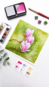 Watch this beautiful watercolor magnolia painting by BA @artbylisma come to life! With beautiful soft blend of vibrant pinks and a dreamy green background, this floral artwork is perfect for relaxation and inspiration 😌 Watercolors used- TOPICALS SET Art Philosophy watercolor confections Get our watercolors on https://www.artphilosophy.com/ #art #watercolor #artistsoninstagram #painting #watercolorpainting #reels #reelsinstagram #reelsvideo #artwork #watercolorflorals #watercolorflowers #waterc