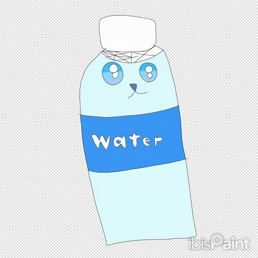 水ペットボトルミニキャラ#イラスト #ペットボトル #水 #イラストメイキング #art #drawing