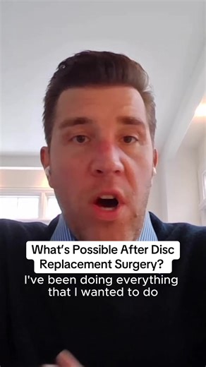 What activities can you get back to doing after disc replacement surgery? Nick shares his recovery journey after 3-level disc replacement in our latest podcast episode. Tune in to epiode 86 of Get Back to Your Life podcast — now streaming! #discreplacement #artificialdiscreplacement #spinalfusion #spinesurgery #spinesurgeryrecovery