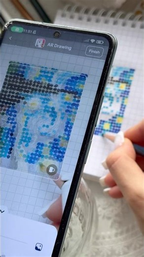 From sketch to mini beadwork on a loom – “Starry Night”🌌💫 #ardrawing #tutorial #victorianismart