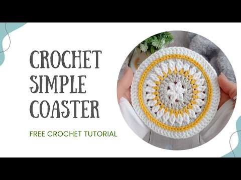 ✅ Beginner Crochet Coaster step by step Tutorial