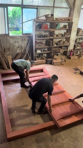 A Red Rosewood Gate That Looks Like a Piece of History #youtubeshorts #timelesscraftsmanship #viral
