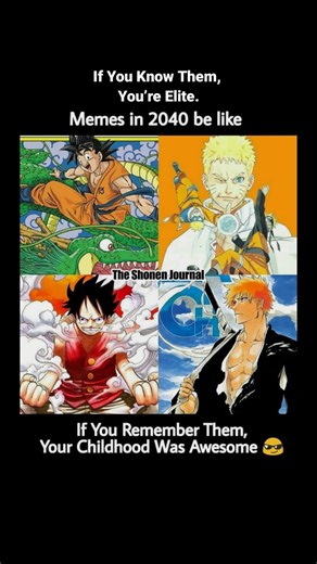 IF YOU KNOW THEM, YOU’RE ELITE..#anime #luffy #onepiece #bleach #dbz #goku #ichigo #naruto #animefan