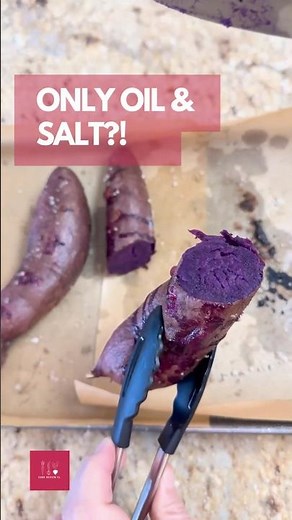💜 Baked Purple Sweet Potato With Olive Oil & Salt 😳 So Simple!