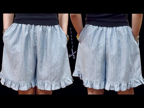 No pattern - easy cutting and sewing shorts at home - sewing diy