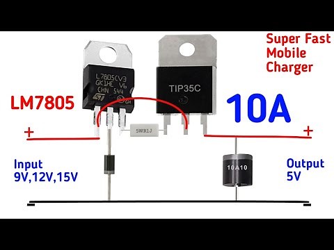 7805 Voltage Regulator Circuit / 15v,12v,9v to 5v 10A