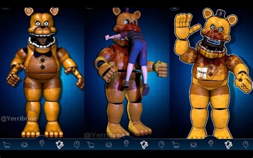 FNAF AR - 所有 Fredbear Animatronics (2022 Evolution) - 工作坊动画