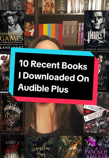 10 Books I recently got on Audible Plus in Dark Romance! Mafia romance, college romance, dark romance, etc Free audiobooks on Audible Plus #darkromance #darkromancereads #booktok #bookrecommendations #bookrecs
