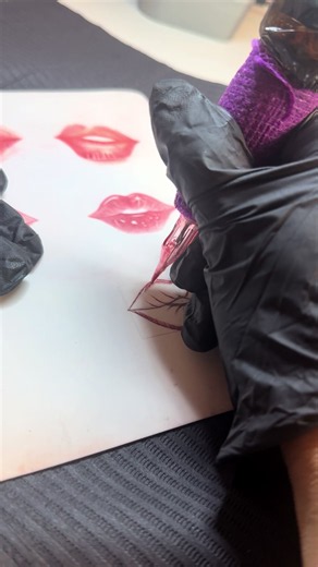 Lip Practice on Latex: PMU Lip Tattoo Techniques