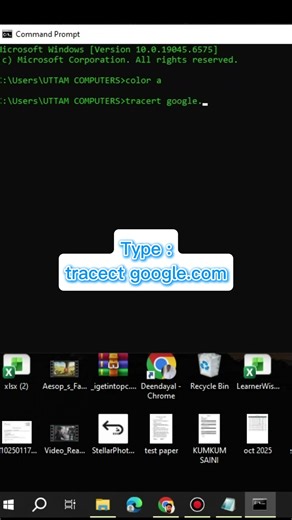 How To Tracert Command On cmd | #commandprompt #gadgets #tech #shorts #cmd