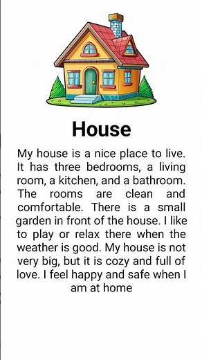 My House | Easy English Paragraph | Learn English for Beginners #shorts