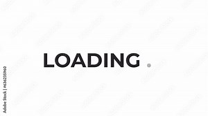 Sharp rounded black and white loading text animation. Montserrat Bold font used, monochromatic 2D cartoon 4K video loader motion graphic. Wait animation, ui design, animated uploader gif