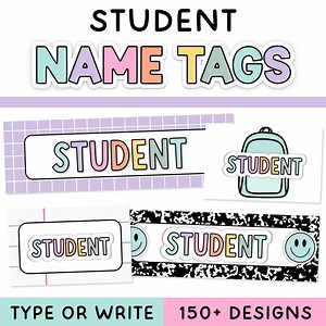 Student Name Labels for Pastel & Composition Notebook Classroom Decor - Student Name Tags and Plates, Composition Notebook Labels - Etsy