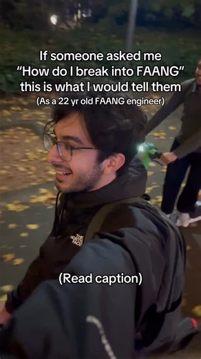 Azzam on Instagram: "If someone asked me “How do I break into FAANG”, this is what I would tell them ⬇️⬇️ 1. First don’t be intimidated by the fact that it’s difficult to get into a FAANG company, don’t have the mindset that it’s impossible to get into. I went to a non big name school and always thought it was impossible for me, but they dont care about any of that, they are just trying to hire people who know their stuff, not people who just got good SAT scores. 2. If you are struggling to get 