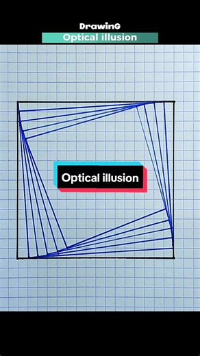 Tutorial Optical ilusion drawing 3D #opticalillusion #drawing #draw #illusion #3d #lines #square #fypシ