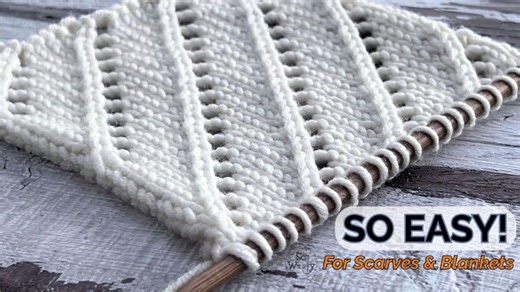 Knit a Diagonal Lace Stitch (Great For Blankets & Scarves)