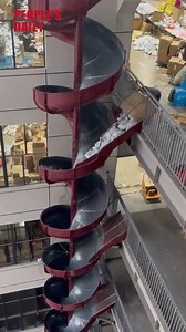 No more rushing upstairs or downstairs. During parcel sorting, these slides transfer packages downstairs without damage. Efficiency in the courier sector has been improved without paying extra electricity costs in Yiwu, Zhejiang Province. Renowned for its bustling markets, Yiwu saw its total volume of express deliveries reach 1.73 billion items in the first two months of 2024. http://en.people.cn/n3/2024/0401/c90000-20152087.html | Chinese Embassy Manila