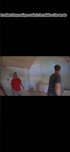 President Chay and his family building a cabin in the middle of the woods #creative