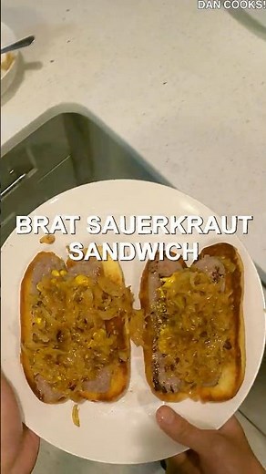 POV Bratwurst & Sauerkraut Sandwich