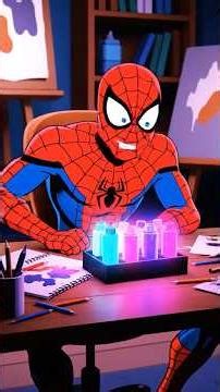 Spider Man Creates Neon Hero Art – So Cool and Bright! ✨🎨#NeonArt #SpiderColor #KidsCreative