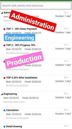 Ms project tutorial versi mobile