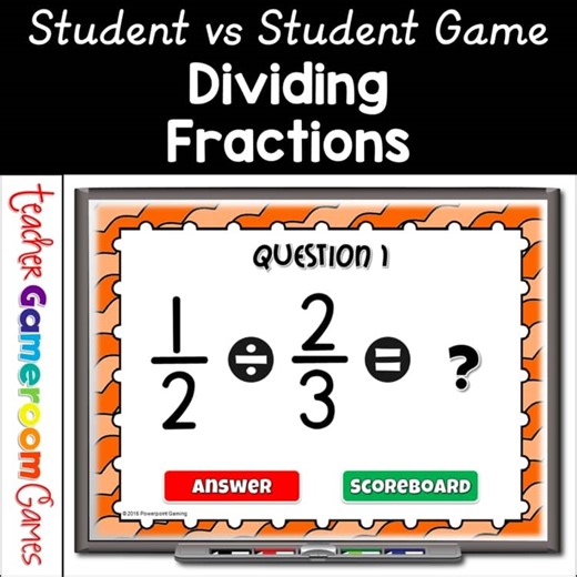 Dividing Fractions Game | Division Game | Digital Resources | Math Centers