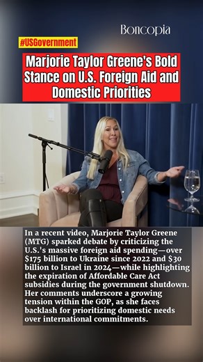 Marjorie Taylor Greene's Bold Stance on U.S. Foreign Aid and Domestic Priorities In a recent video, Marjorie Taylor Greene (MTG) sparked debate by criticizing the U.S.'s massive foreign aid spending—over $175 billion to Ukraine since 2022 and $30 billion to Israel in 2024—while highlighting the expiration of Affordable Care Act subsidies during the government shutdown. Her comments underscore a growing tension within the GOP, as she faces backlash for prioritizing domestic needs over internation