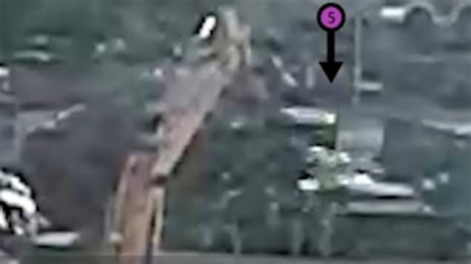 Moment worker falls inside industrial-sized shredder after boss told him to clear it