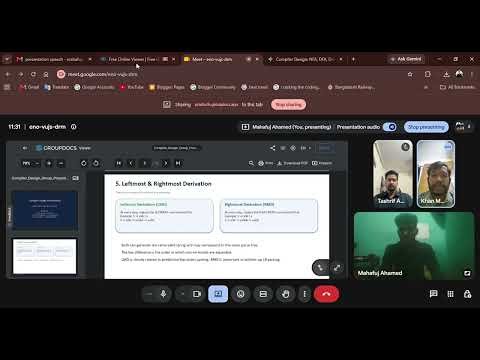 Compiler Design Group Presentation: LMD, RMD, LR(0), NFA & DFA[cite: 1]