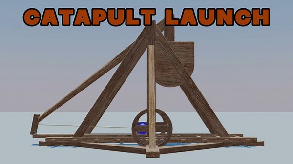 Trebuchet "Catapult" Launch - A Blender Physics Project