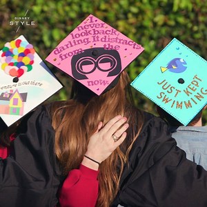82K views · 1K reactions | It's time to swim through the finish line in style  Decorate your graduation cap with inspiration from some of our favorite Pixar films! | Disney Style | Facebook