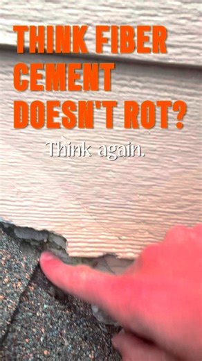 Just because you see fiber cement siding doesn’t mean it’s problem-free. 💥 Cody’s showing what happens when fiber cement siding—a product often marketed as rot-proof and low-maintenance—gets exposed to water over time. It may not rot like wood, but it can still crack, crumble, and fail if not properly installed or maintained. At RoofCo, we believe in giving you the whole truth about your home and the products we come across. No pressure. No fluff. Just honest feedback so you can make smart deci